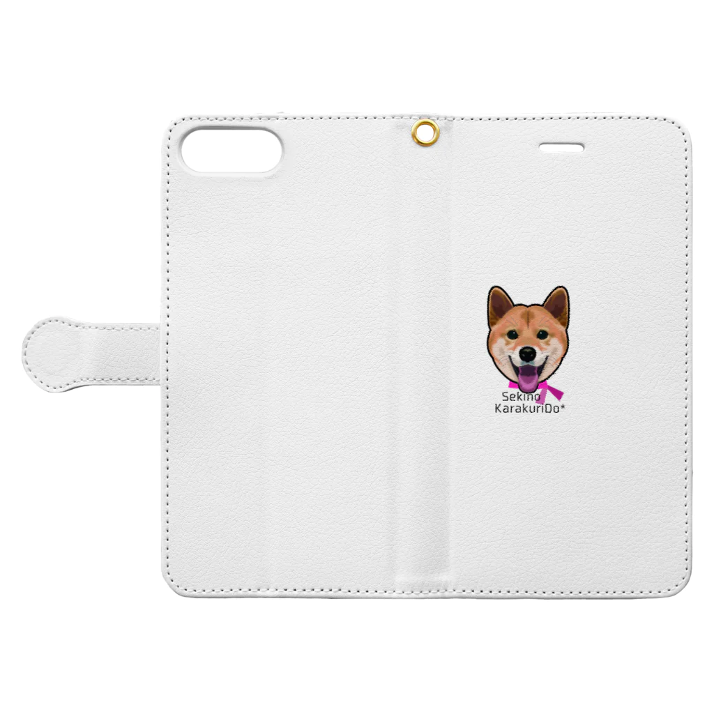 関野絡繰堂の柴犬（D152） Book-Style Smartphone Case:Opened (outside)