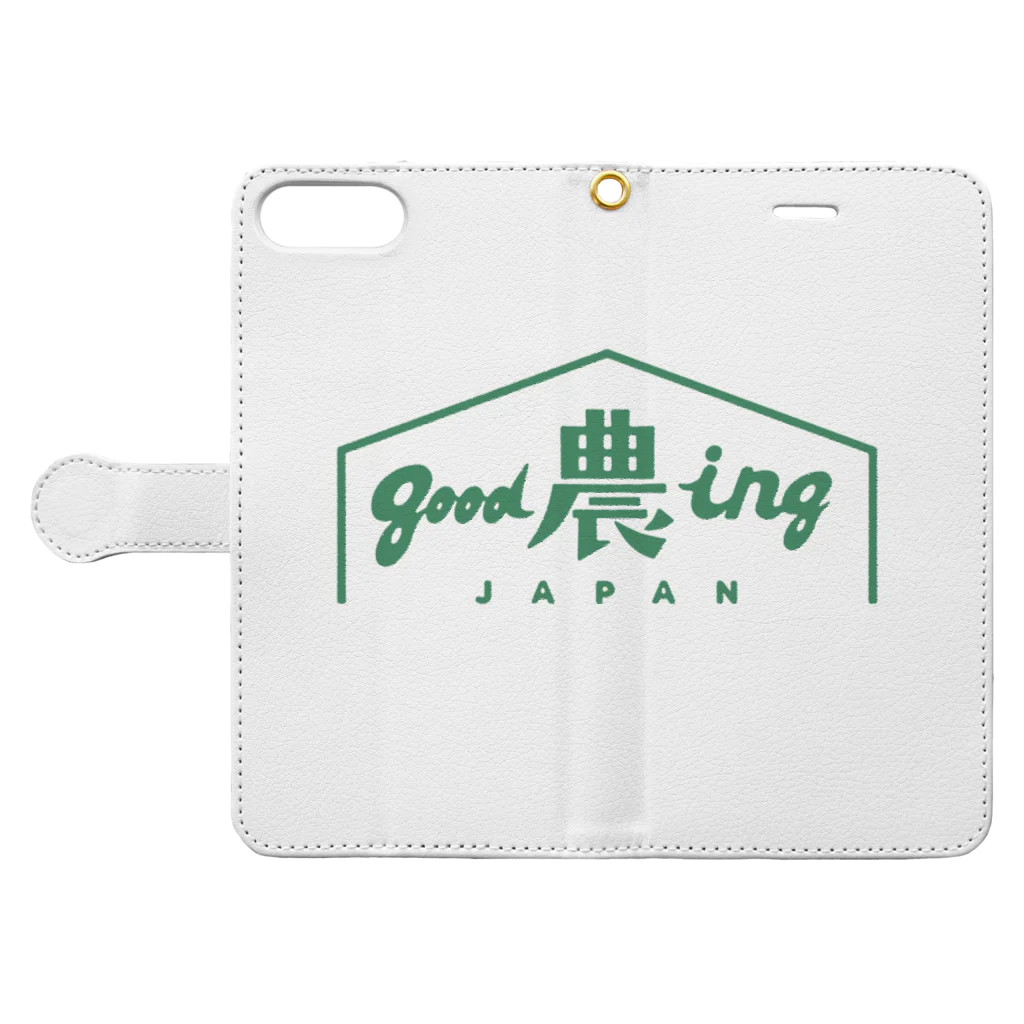 Good 農ing Japan オフィシャルショップのGood 農ing Japan オフィシャルグッズ2021 Std 手帳型スマホケースを開いた場合(外側)