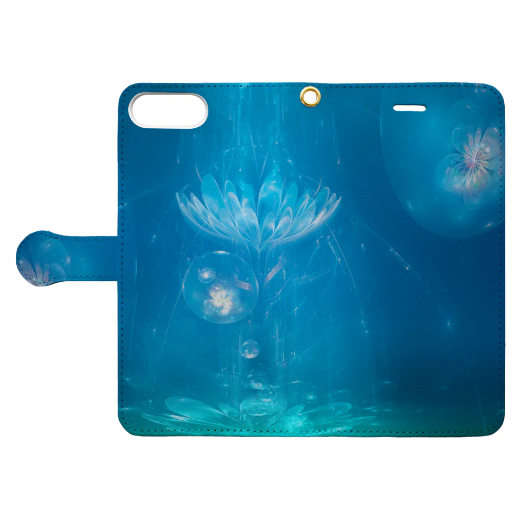 Light of the universeの瞑想の泉 Book-Style Smartphone Case:Opened (outside)