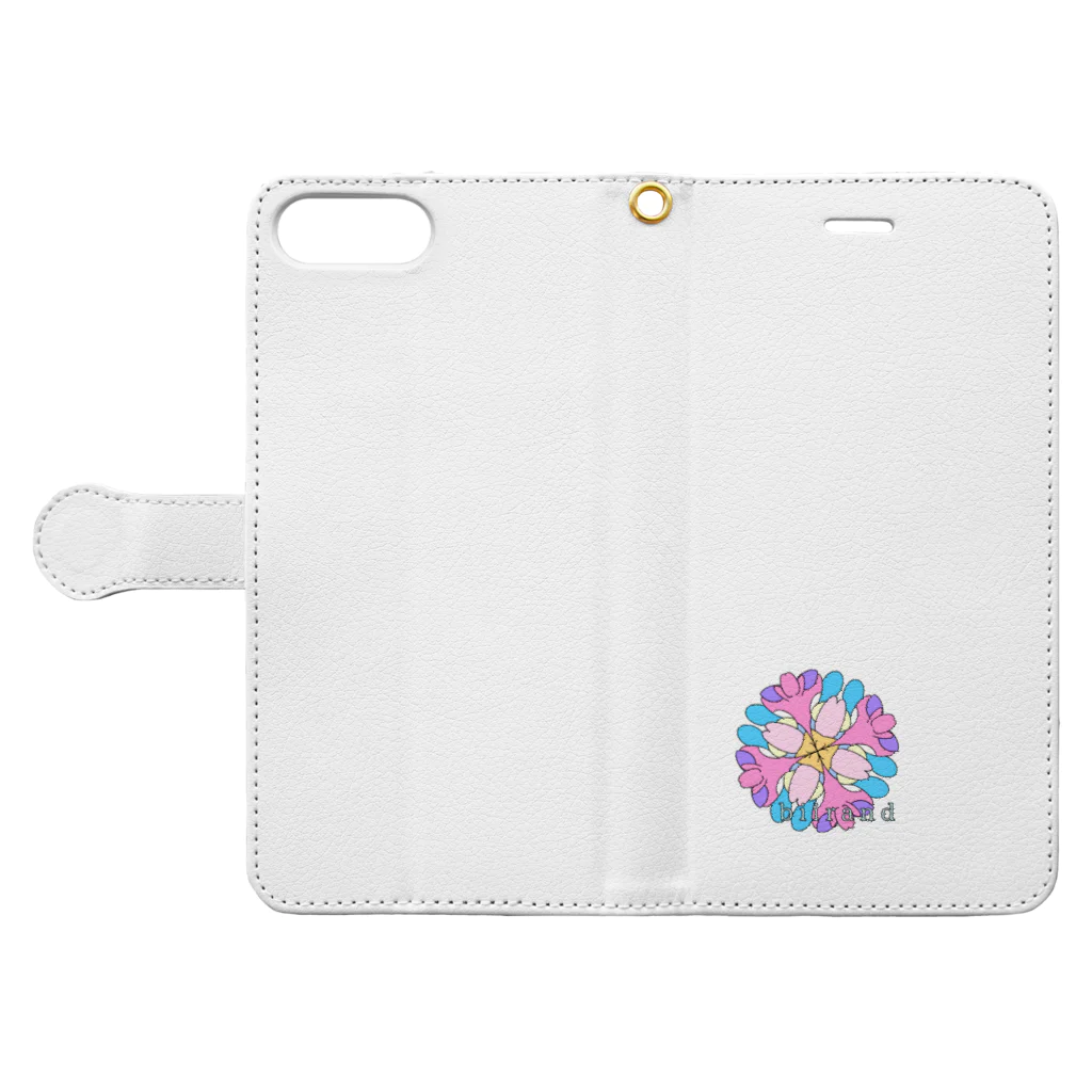 biirandの花柄ファンタスティック！ Book-Style Smartphone Case:Opened (outside)