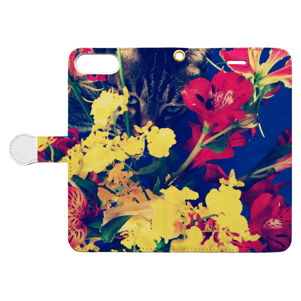 ゆーこ☆の猫と花 Book-Style Smartphone Case:Opened (outside)