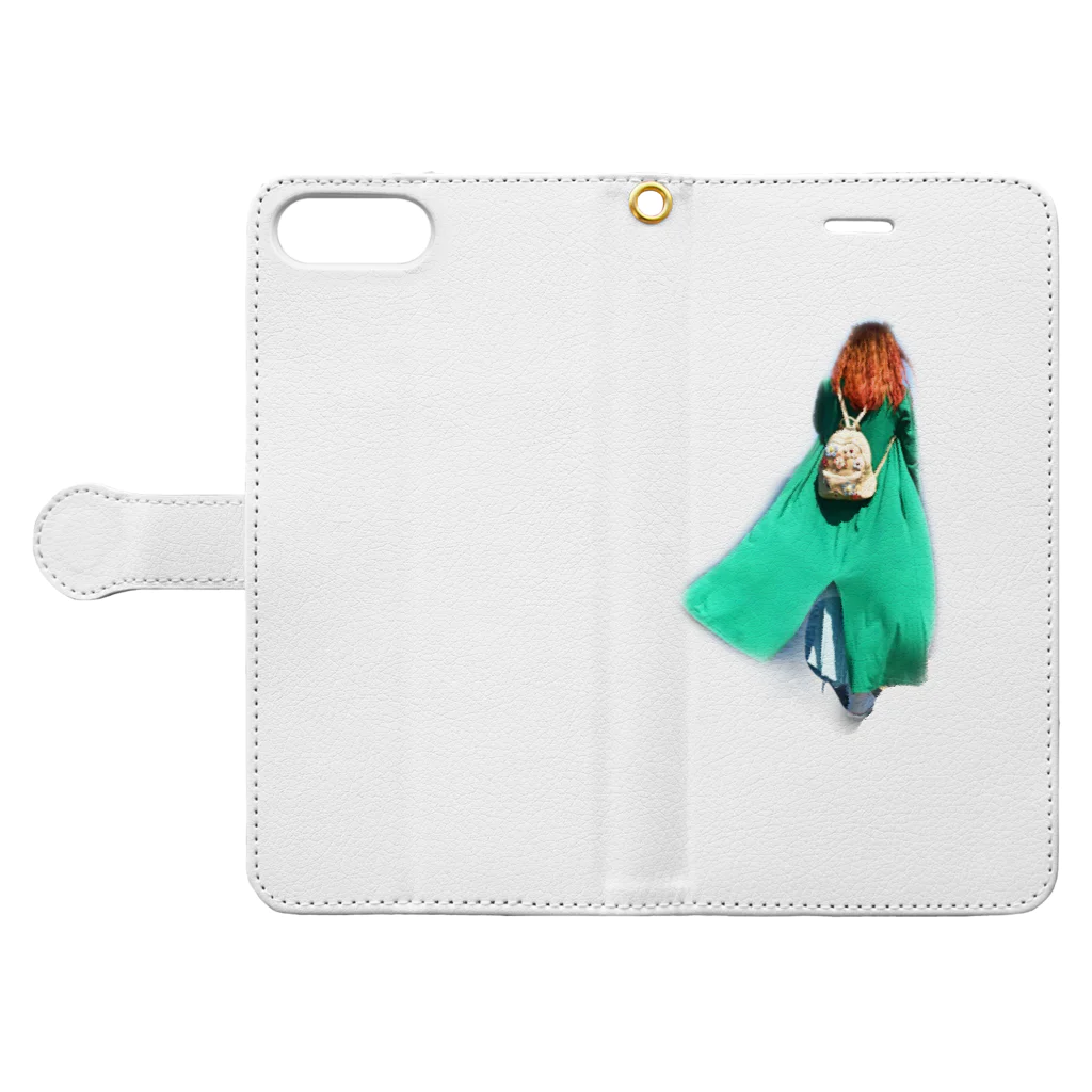 monyaloveeeのGreen×Pink Book-Style Smartphone Case:Opened (outside)