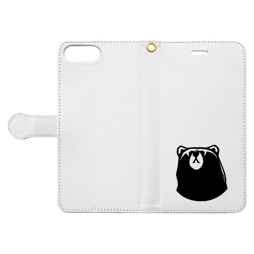 切り絵草太のkuma. Book-Style Smartphone Case:Opened (outside)