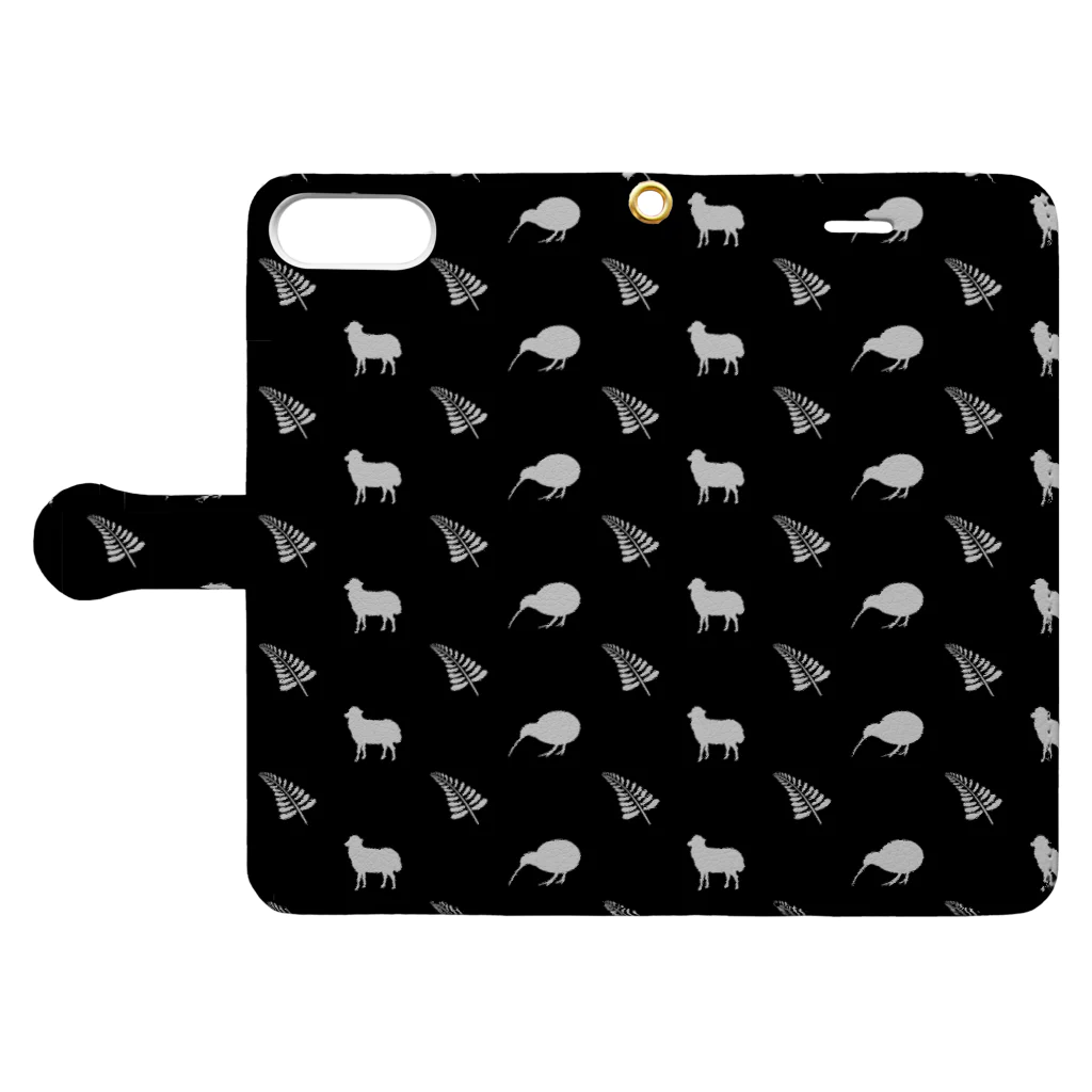 KIWI&SHEEPのKIWI&SHEEPスマホケース(iPhone用) Book-Style Smartphone Case:Opened (outside)