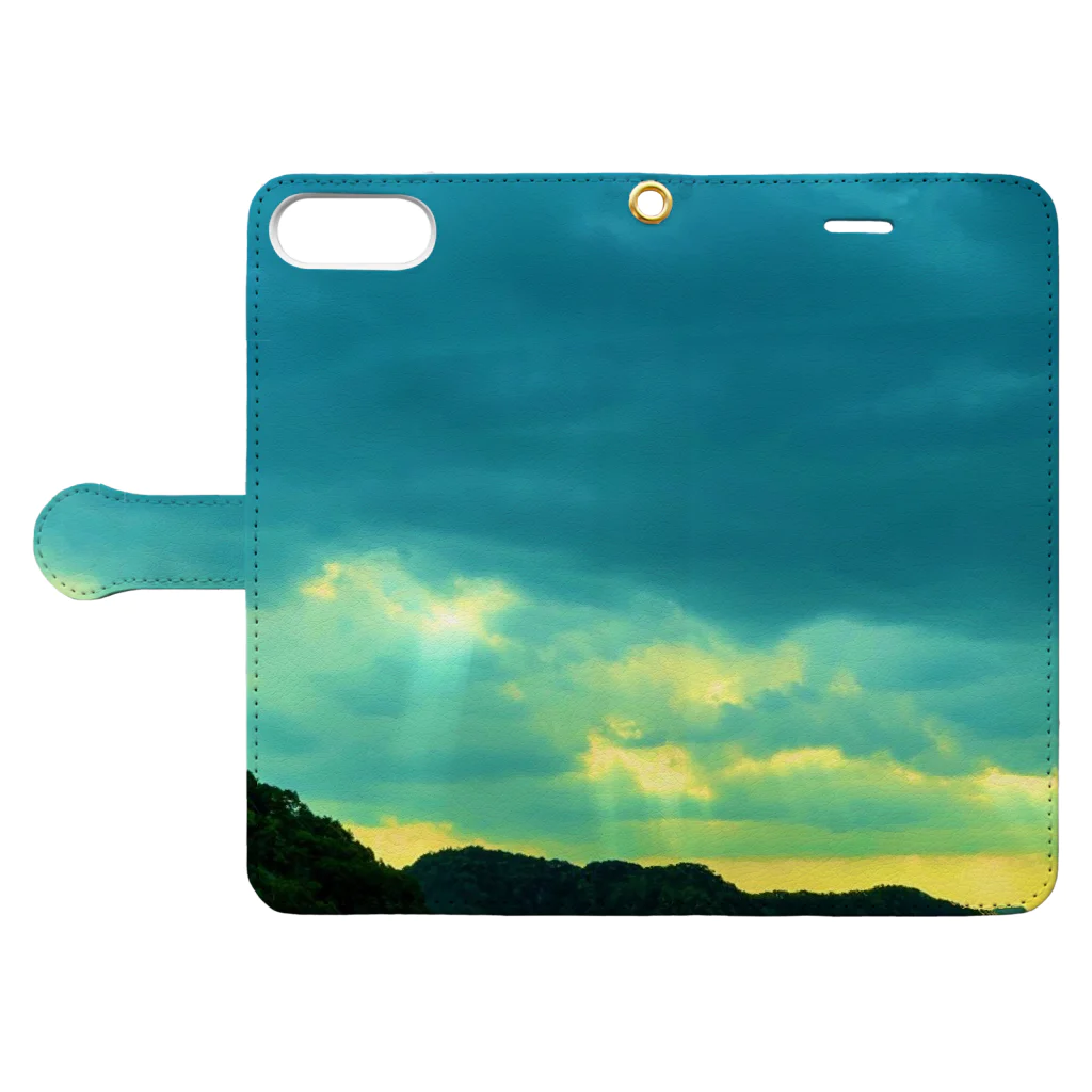 水彩屋のjellyな空色 Book-Style Smartphone Case:Opened (outside)