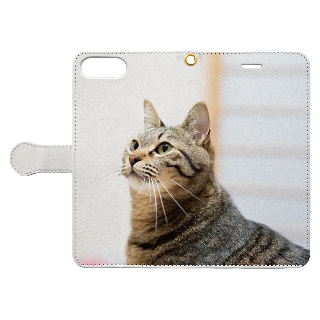 M's photographyのキジトラ猫 Book-Style Smartphone Case:Opened (outside)