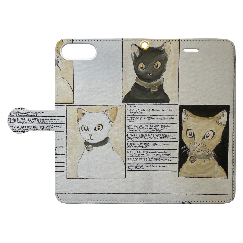 ANARCHY CATSのネコちゃんのアルバム裏面 Book-Style Smartphone Case:Opened (outside)