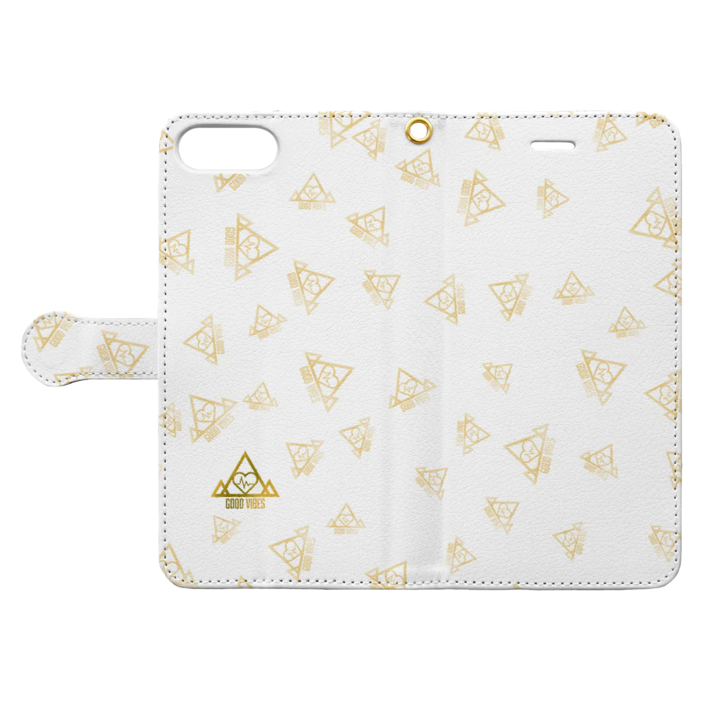 あさひ こうたろうのGOOD VIBES Gold Spread Book-Style Smartphone Case:Opened (outside)