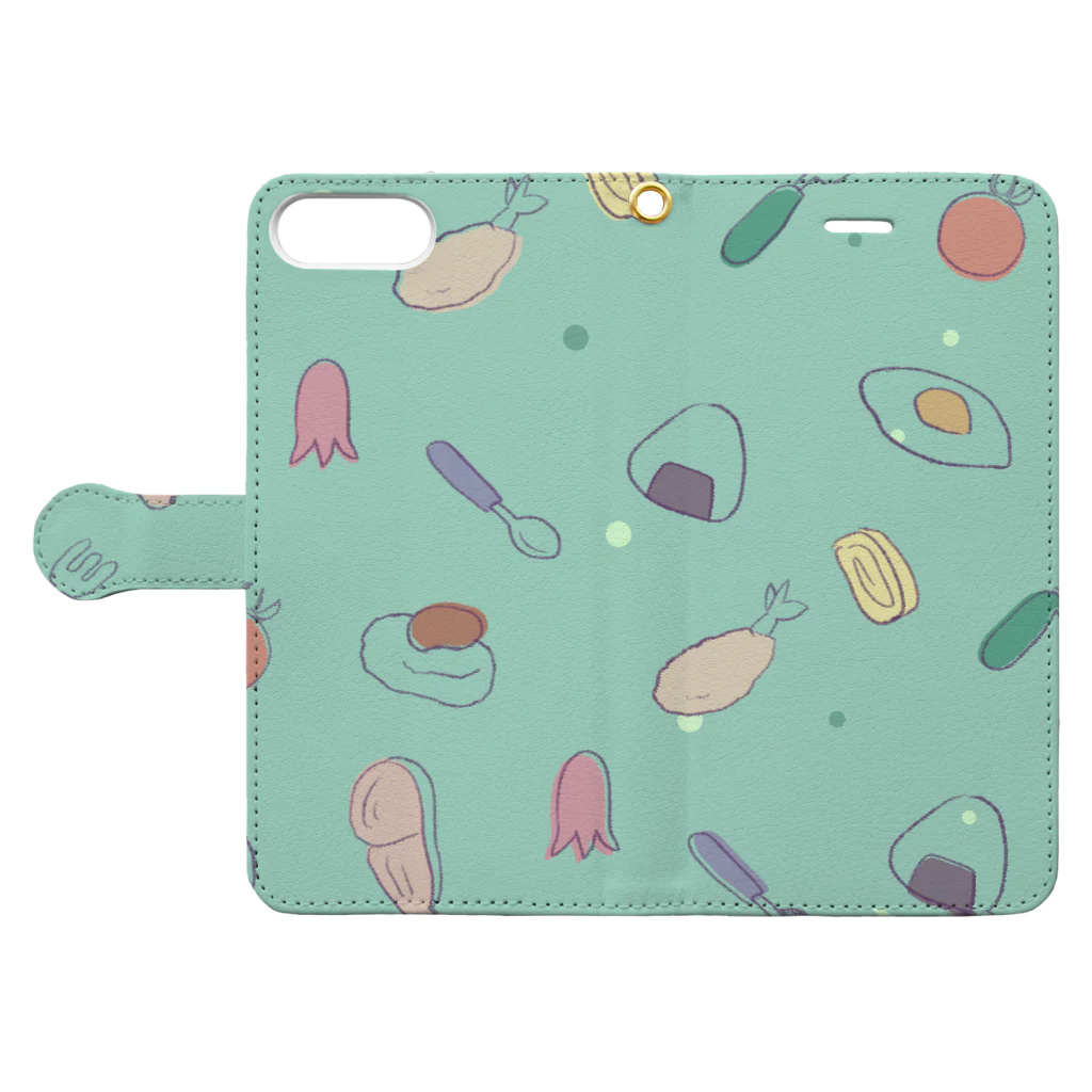 さくらとそらクリエイティブの食品系柄 Book-Style Smartphone Case:Opened (outside)