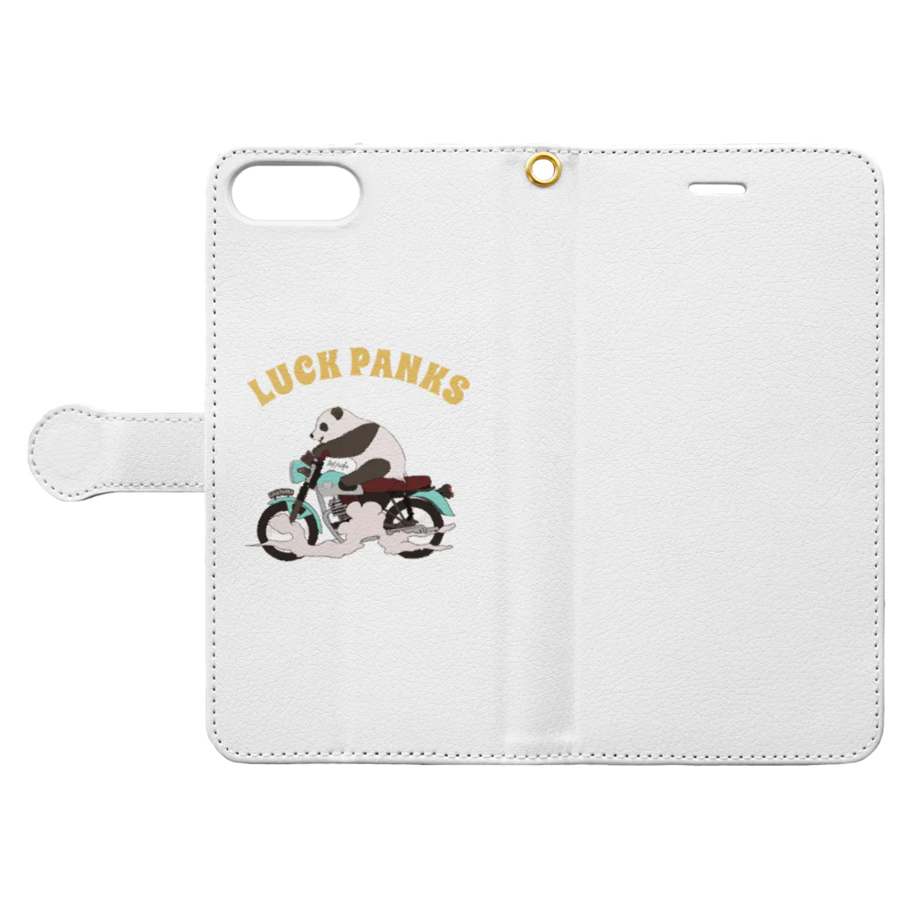 ラックパンクスのバイク乗りのパンダ Book-Style Smartphone Case:Opened (outside)