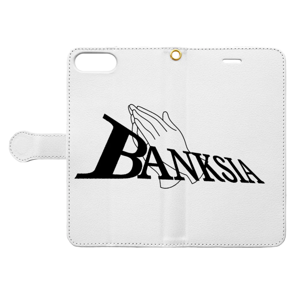 BANKSIAのBANKSIA OriginalLogo 手帳型スマホケースを開いた場合(外側)