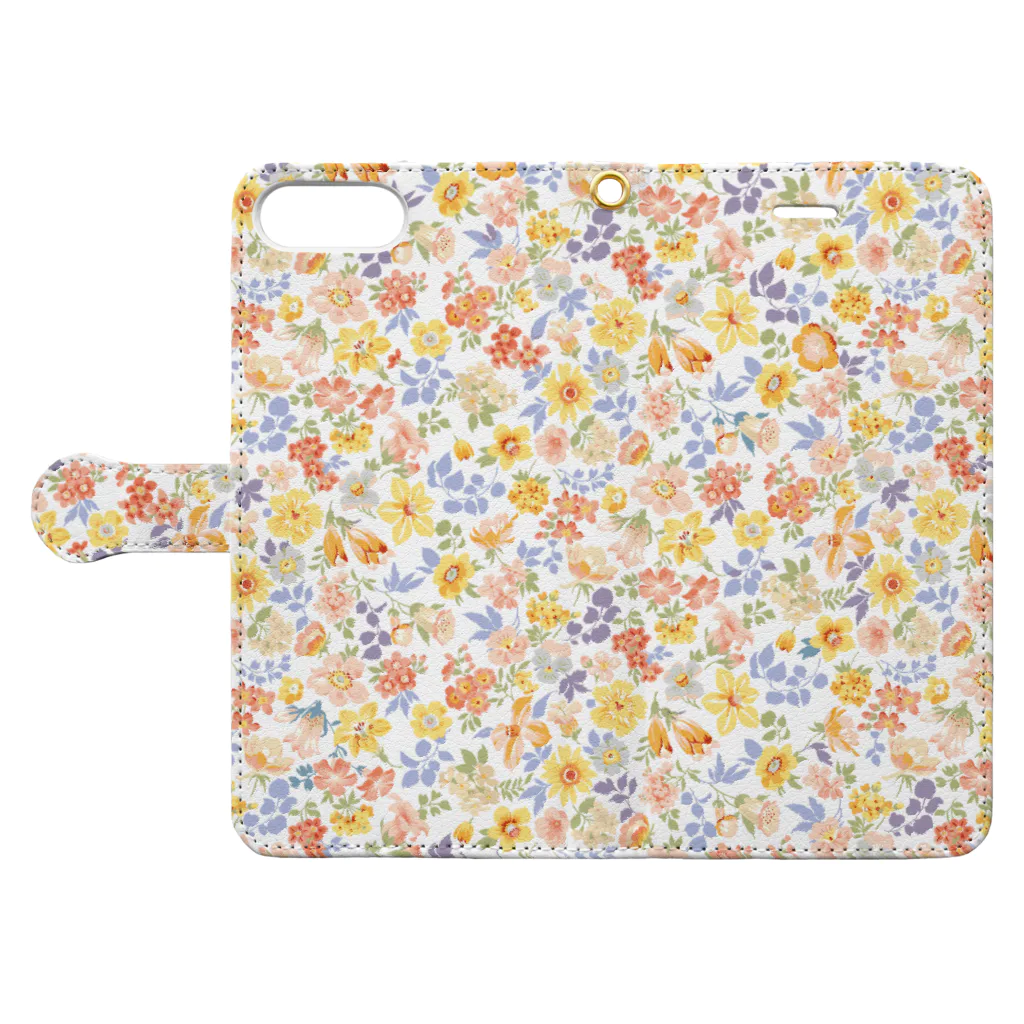 Neo_louloudi(ネオルルディ)のsmall flwer garden(yellow) Book-Style Smartphone Case:Opened (outside)