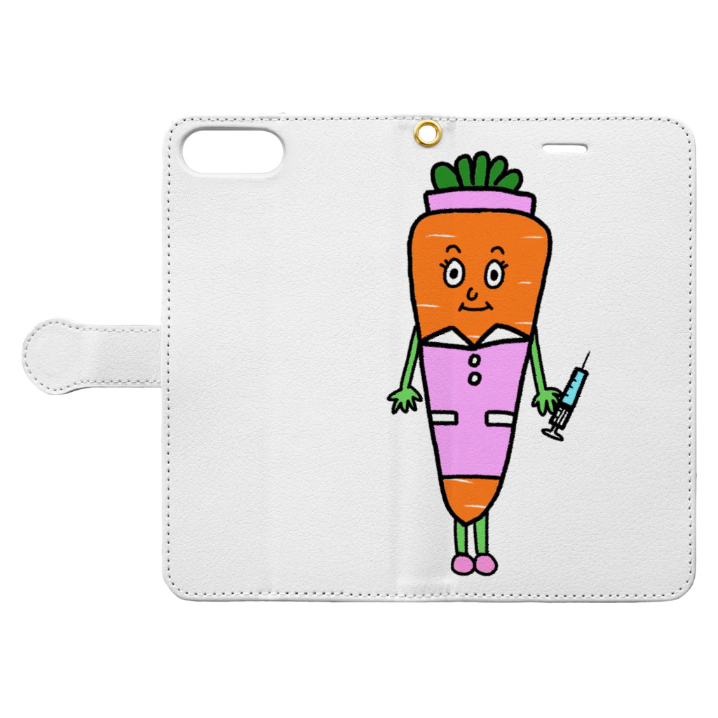 Let's Vegetablesのキャロル【Let's Vegetables】 Book-Style Smartphone Case:Opened (outside)