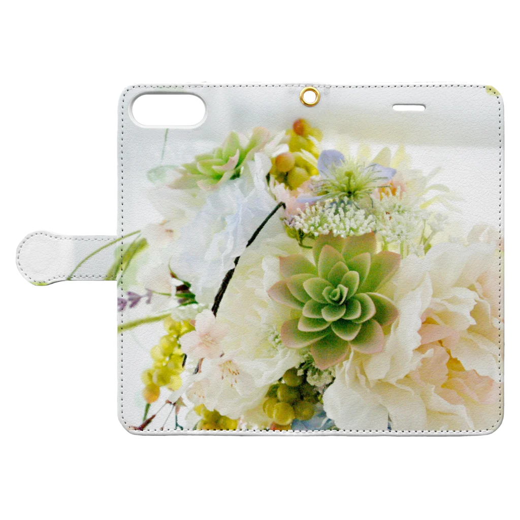 Rose・Aiの妖精のブーケ Book-Style Smartphone Case:Opened (outside)