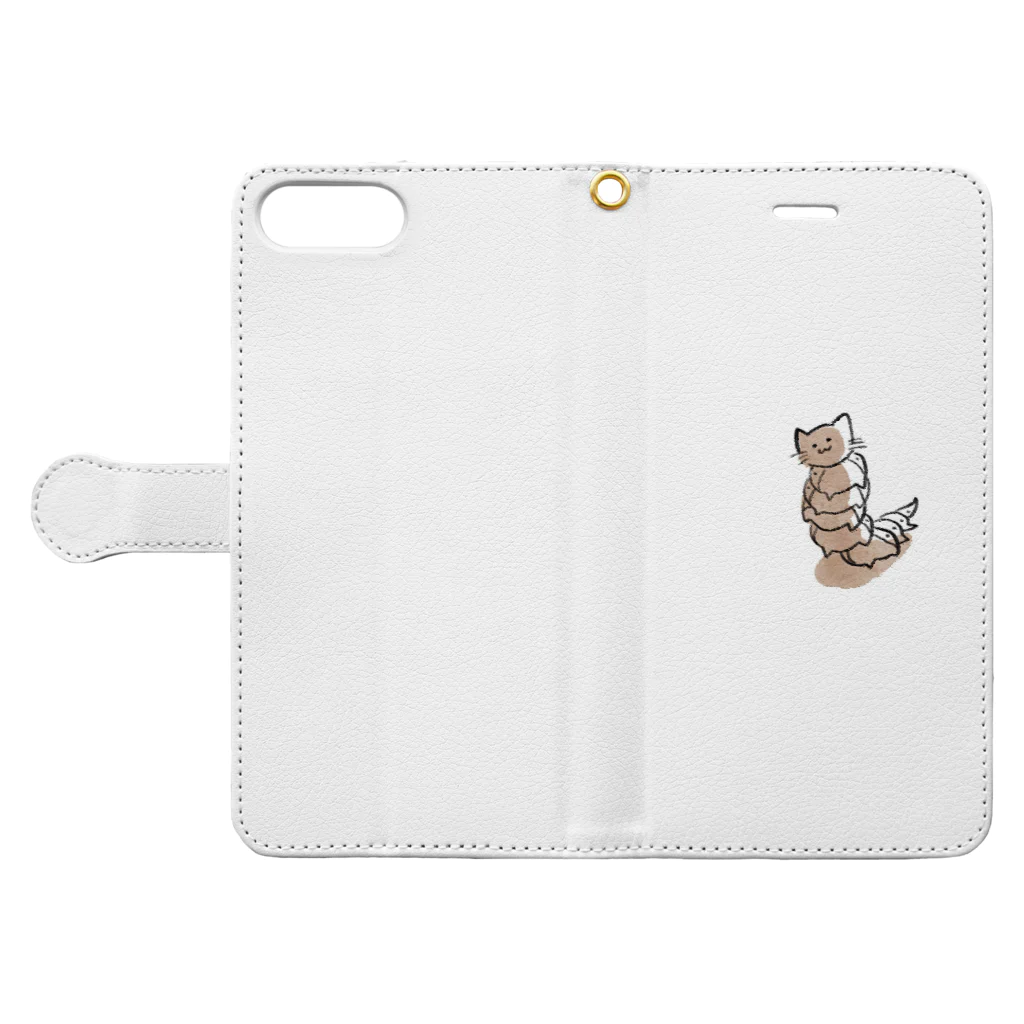 蓮の猫虫くん Book-Style Smartphone Case:Opened (outside)