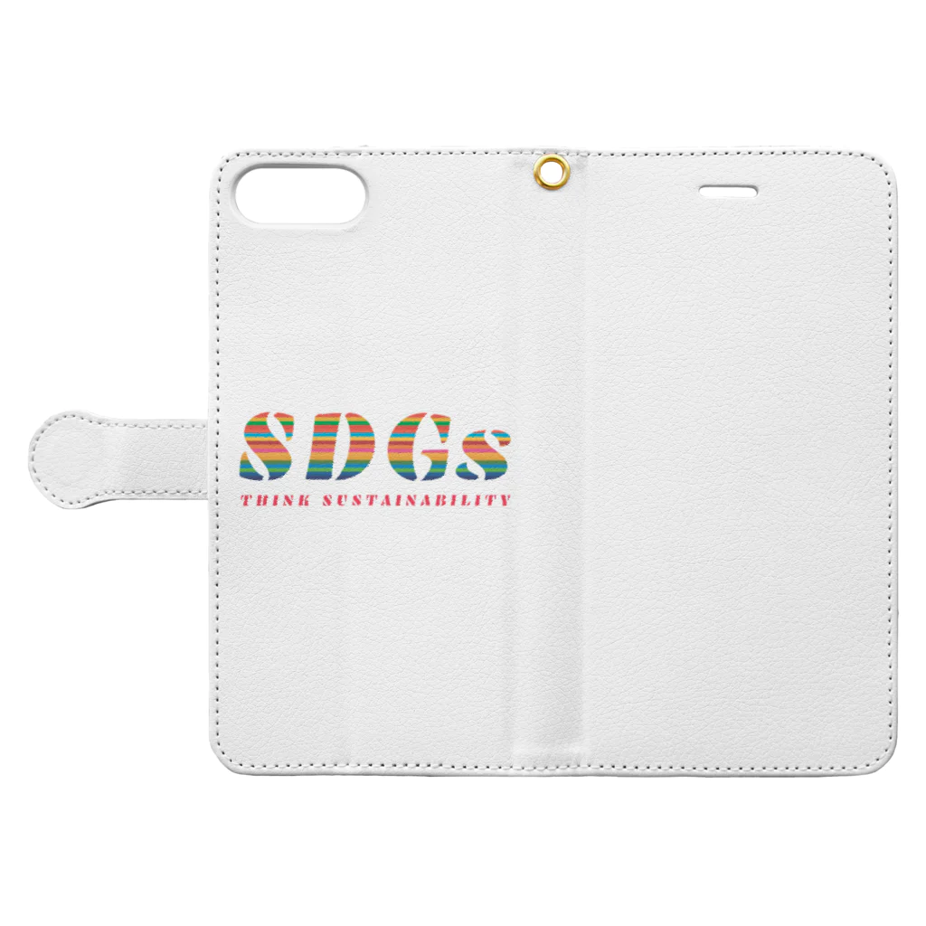 mincora.のSDGs - think sustainability Book-Style Smartphone Case:Opened (outside)