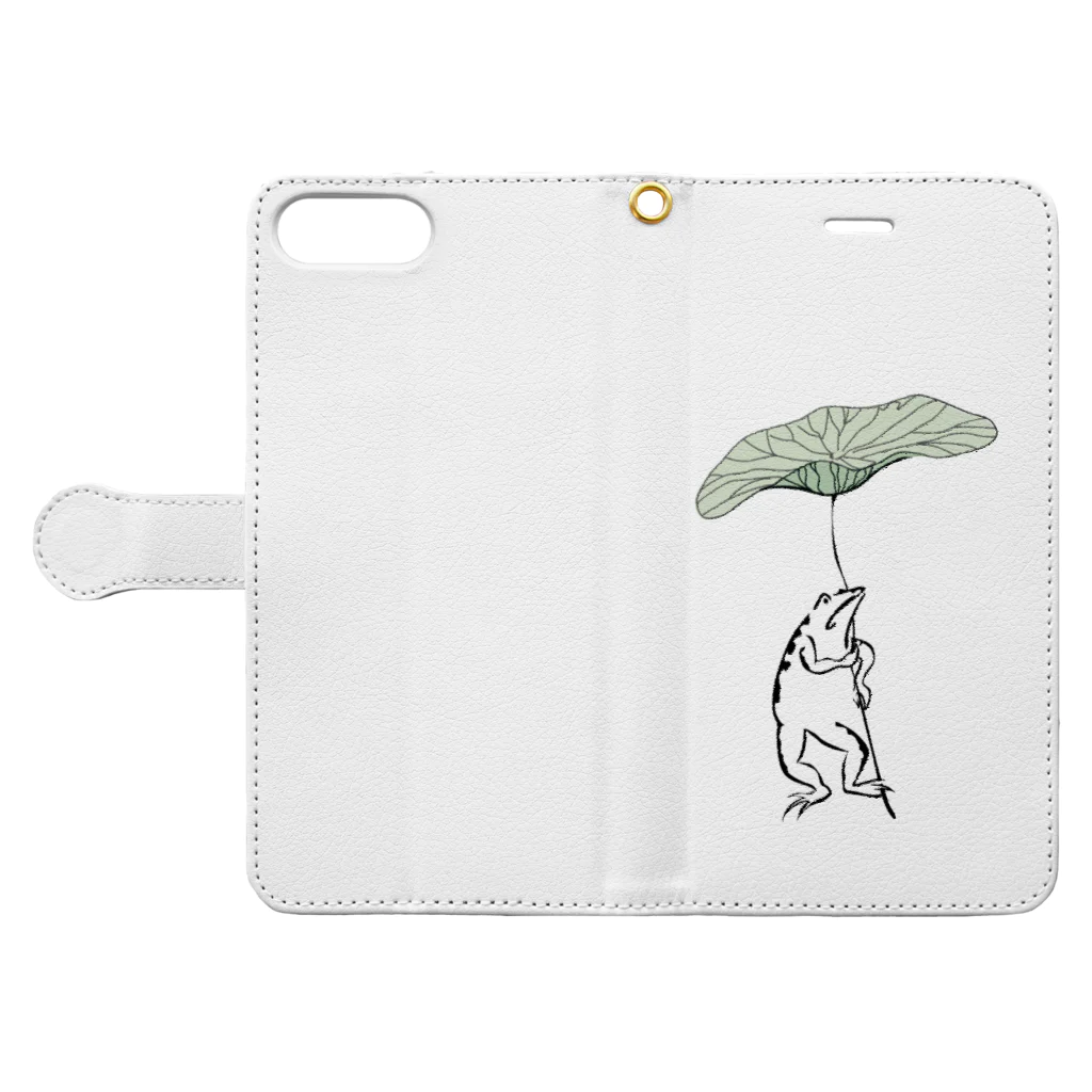 INIの鳥獣戯画カエル１ Book-Style Smartphone Case:Opened (outside)