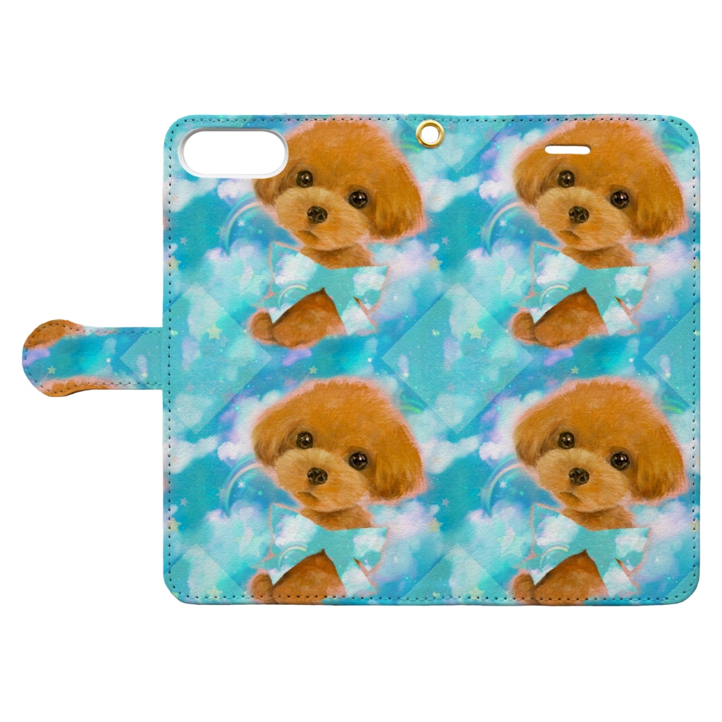 かわいいトイプードルの子犬と夢かわいい雲のイラスト Book Style Smartphone Case By Norima 39 S Shop Norima Suzuri