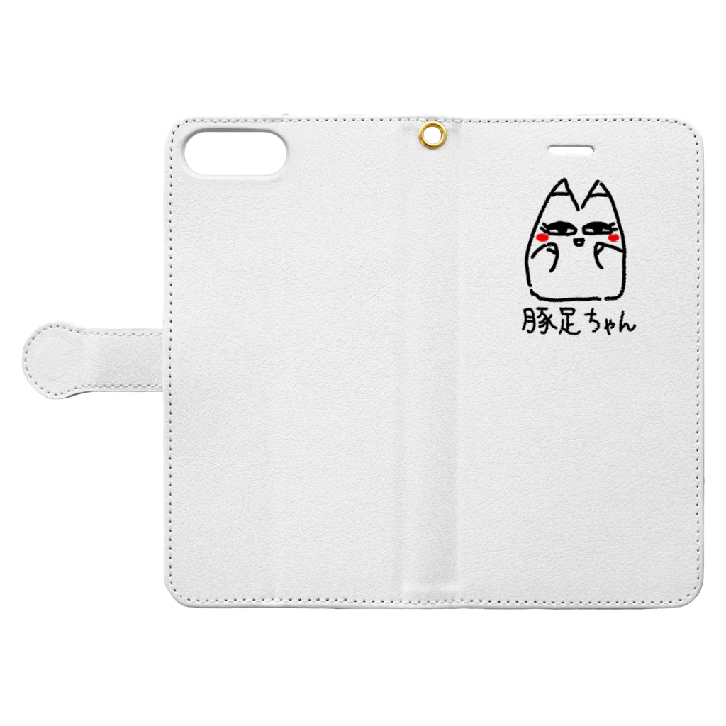 ティーノ屋さんの豚足ちゃん Book-Style Smartphone Case:Opened (outside)