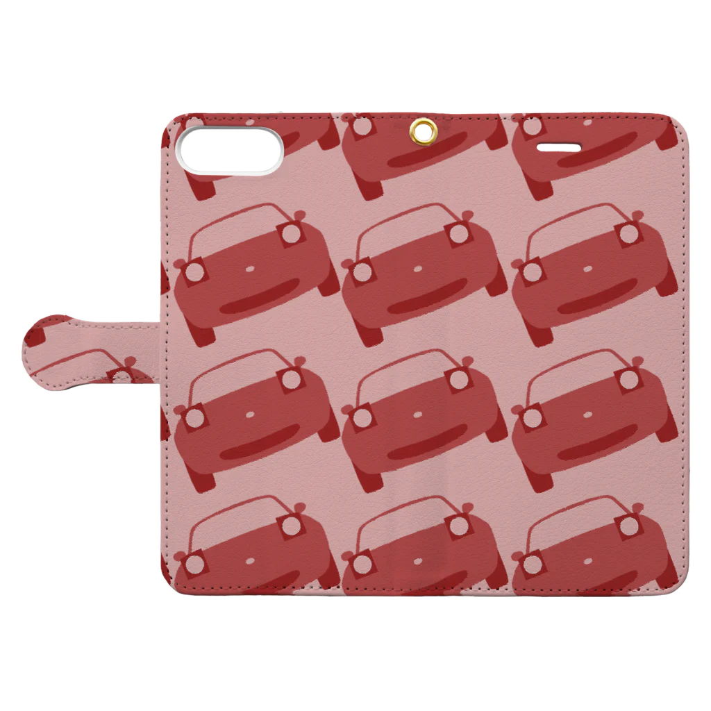 Roadsterを楽しもう♪のスマイルNAロド（クラシックレッド） Book-Style Smartphone Case:Opened (outside)