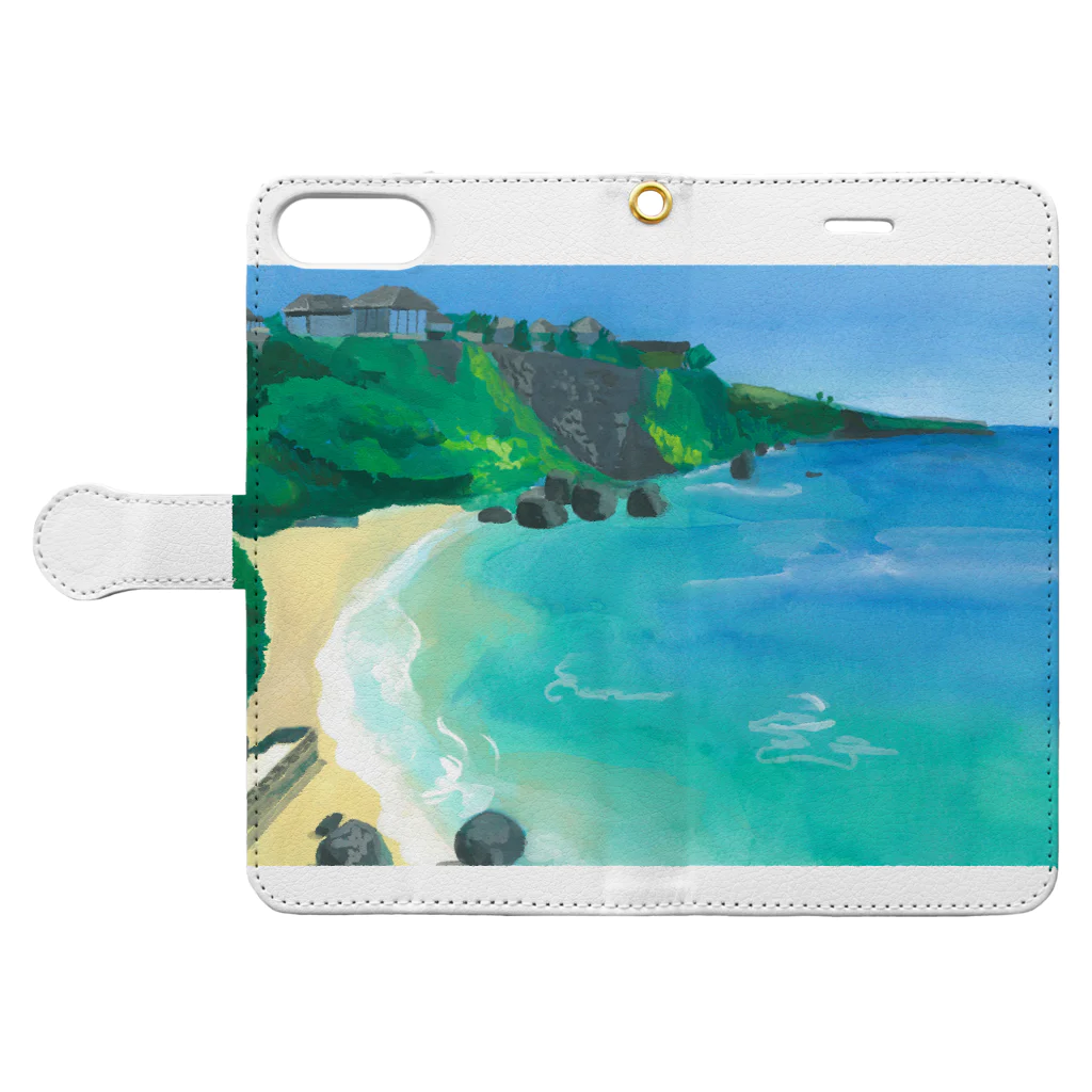 Kie Tanakaのバリ島の海 Book-Style Smartphone Case:Opened (outside)