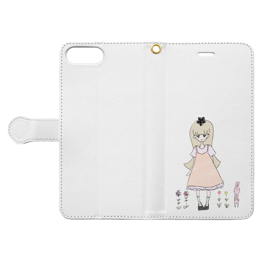 こっ子のハナバタケさん　スマホケース Book-Style Smartphone Case:Opened (outside)