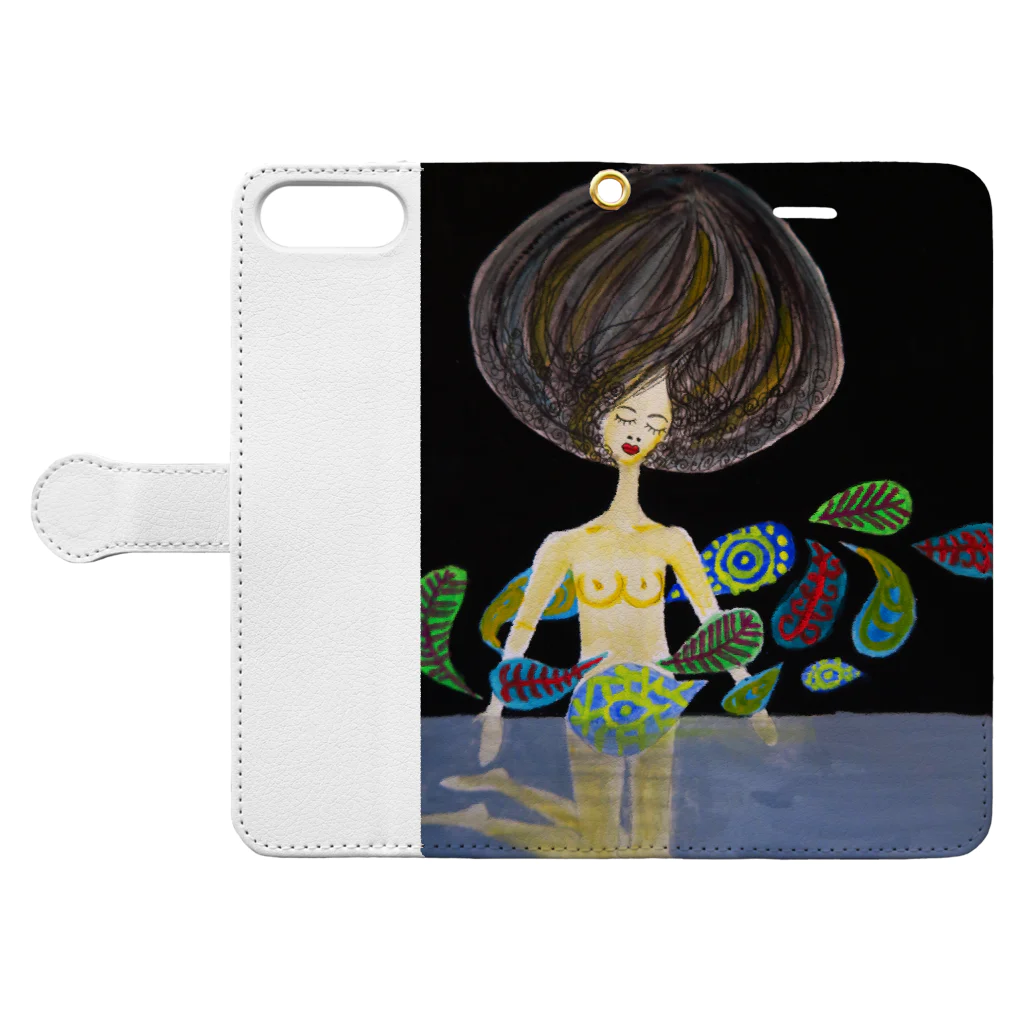 Gallery HommageのTsubaki@art3 Book-Style Smartphone Case:Opened (outside)