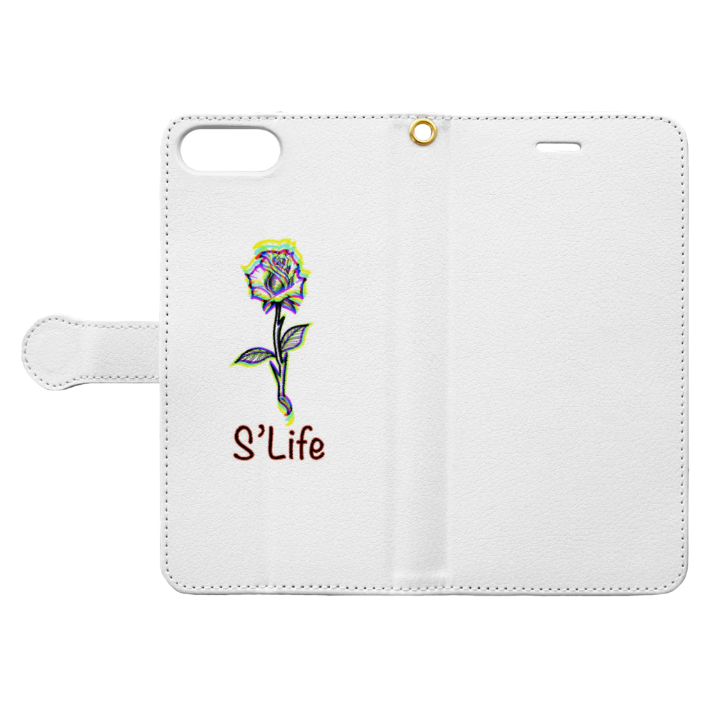 S.LIFEのボヤける薔薇 Book-Style Smartphone Case:Opened (outside)