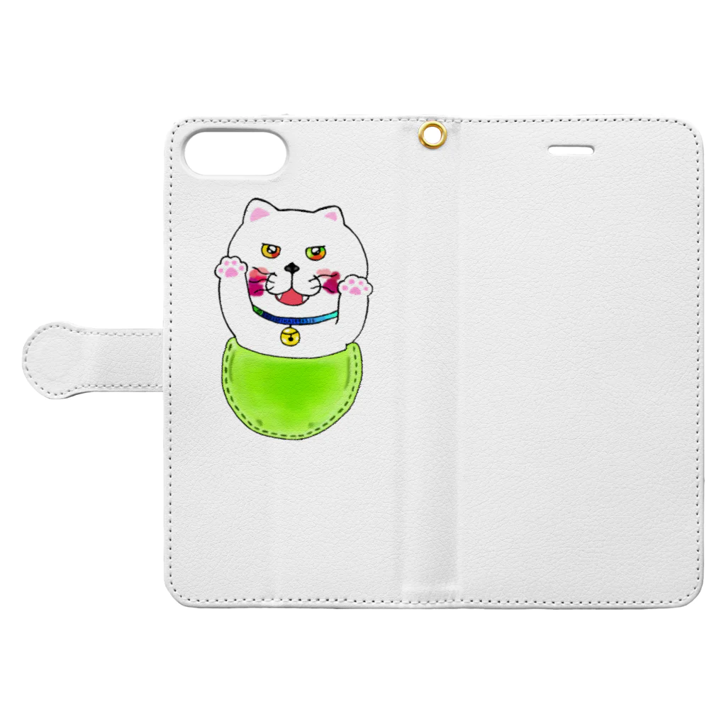 みかのもよねこぽっけ！ Book-Style Smartphone Case:Opened (outside)