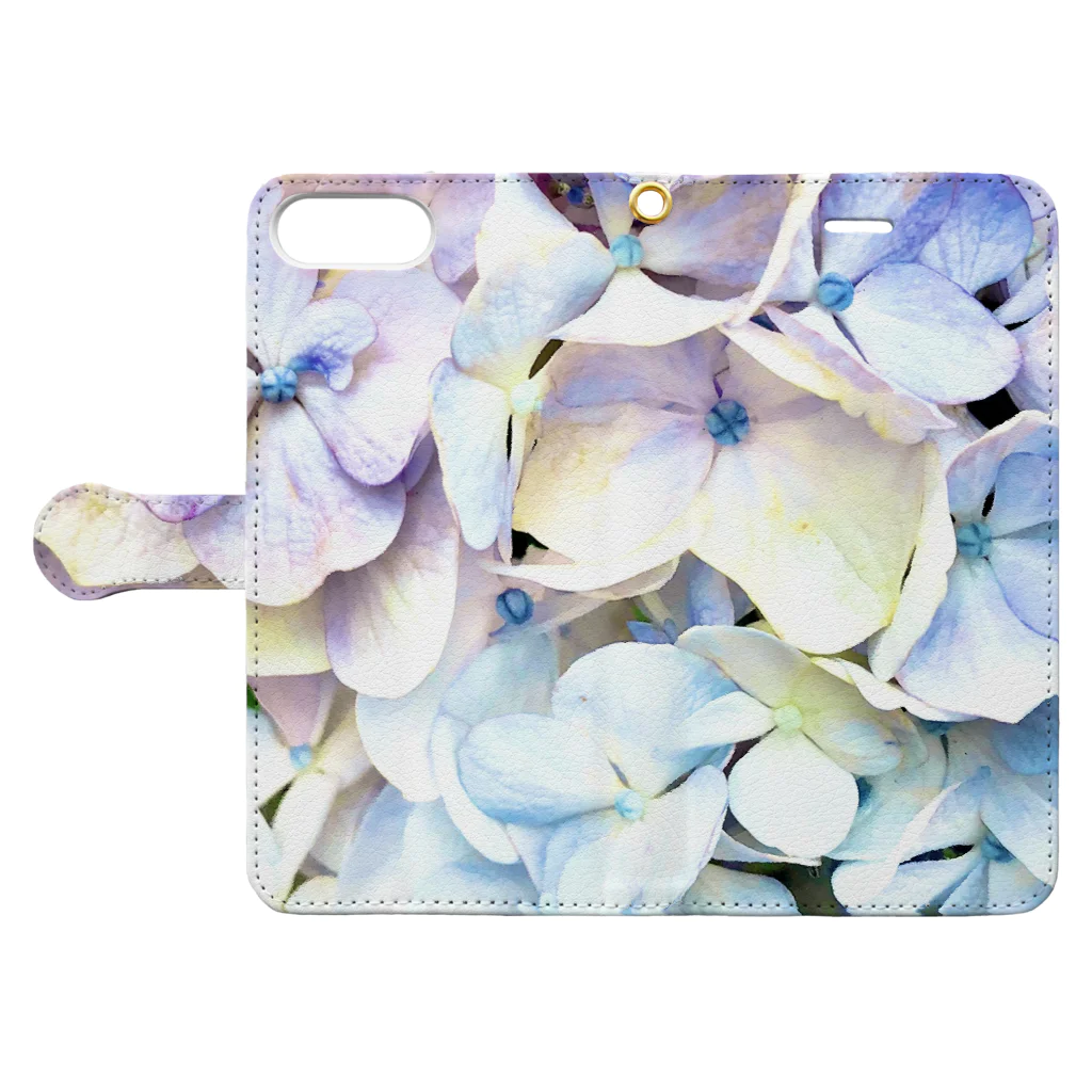 【雨の日曜日】のhydrangea Book-Style Smartphone Case:Opened (outside)