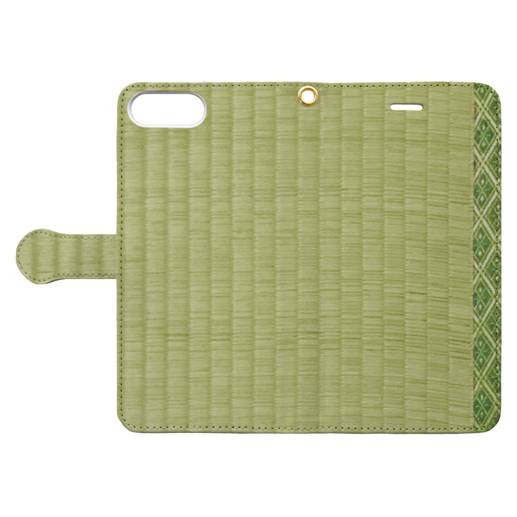 inupadのTatami _green Book-Style Smartphone Case:Opened (outside)