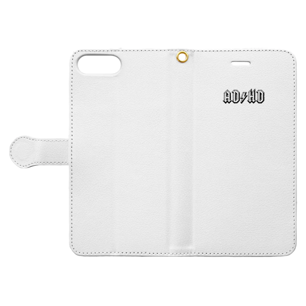momoニャンカフェのAC/DC風ロゴグッズ Book-Style Smartphone Case:Opened (outside)