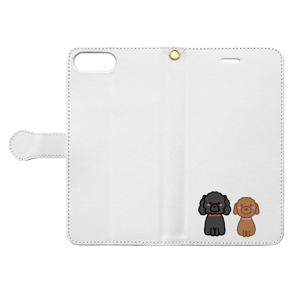 あんこのトイプー🐶あんこ Book-Style Smartphone Case:Opened (outside)