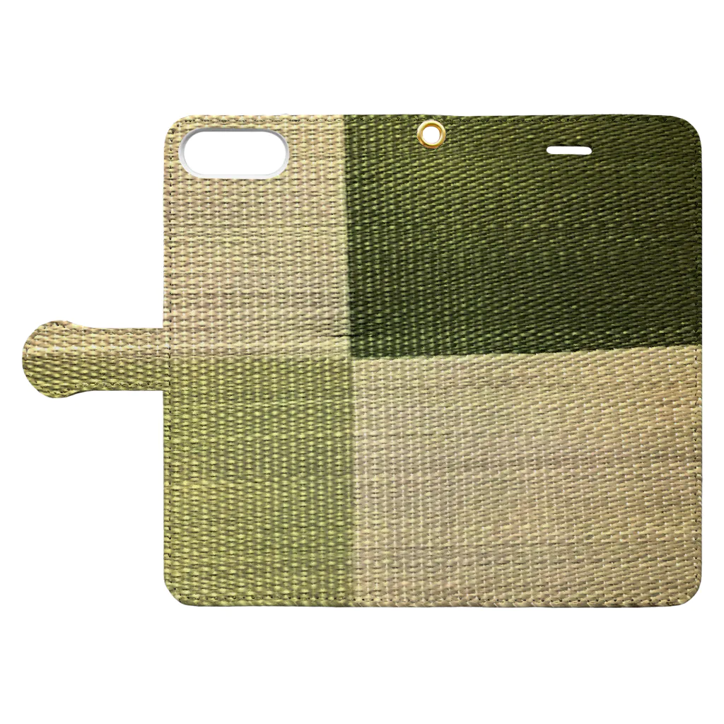 inupadのTatami ichimatsu Book-Style Smartphone Case:Opened (outside)