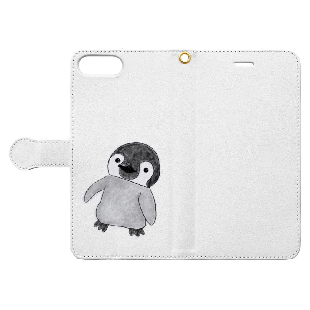 napuripu🐾のベビーペンギン Book-Style Smartphone Case:Opened (outside)