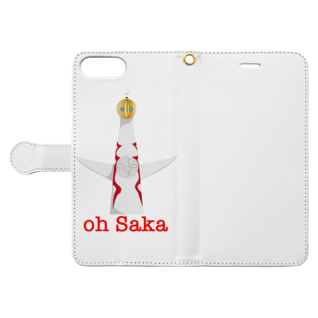 yuma8975のoh saka Book-Style Smartphone Case:Opened (outside)