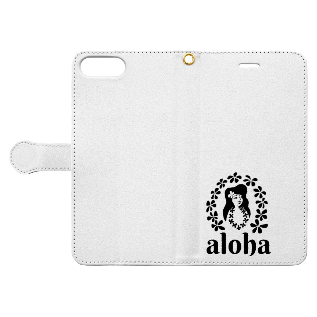 チノサーフアートのAloha girl Book-Style Smartphone Case:Opened (outside)