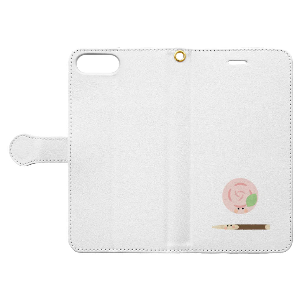 cotton-berry-pancakeの練り切りちゃん Book-Style Smartphone Case:Opened (outside)