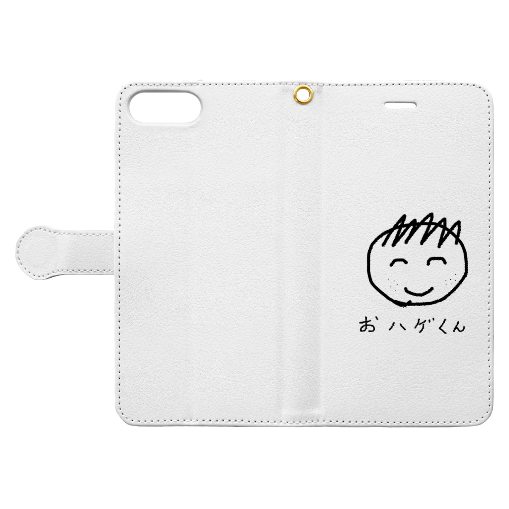 おハゲくんのお父ちゃんのおハゲくん Book-Style Smartphone Case:Opened (outside)