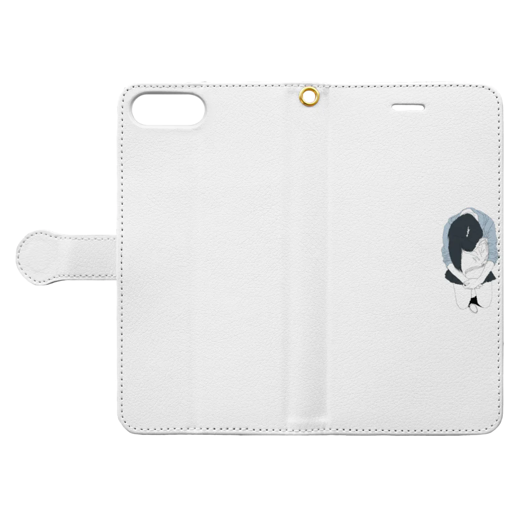 YUe@フェレットグッズ販売所のneteruko Book-Style Smartphone Case:Opened (outside)