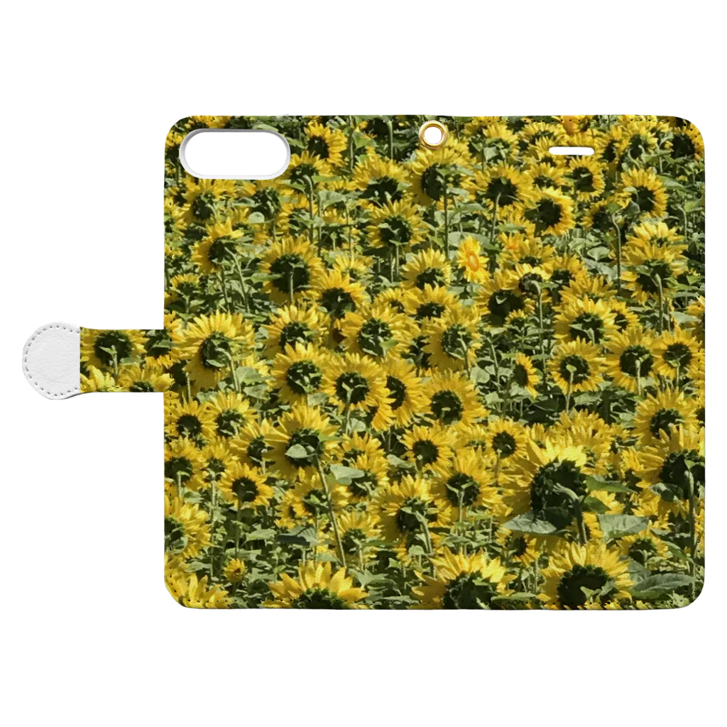 サニーSunny 犬グッズショップのひまわり　向日葵　花　北海道 Book-Style Smartphone Case:Opened (outside)