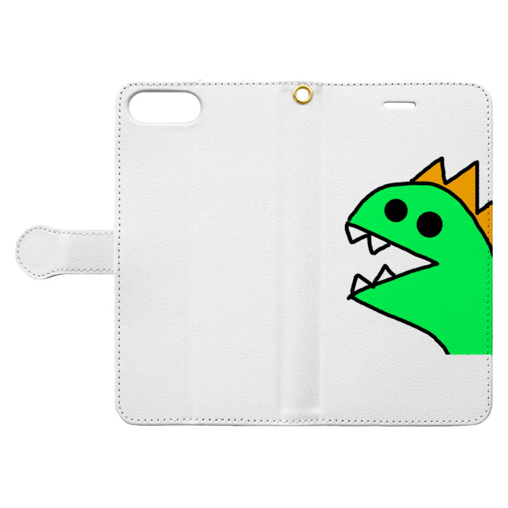 うなぎ商店の恐竜くん Book-Style Smartphone Case:Opened (outside)