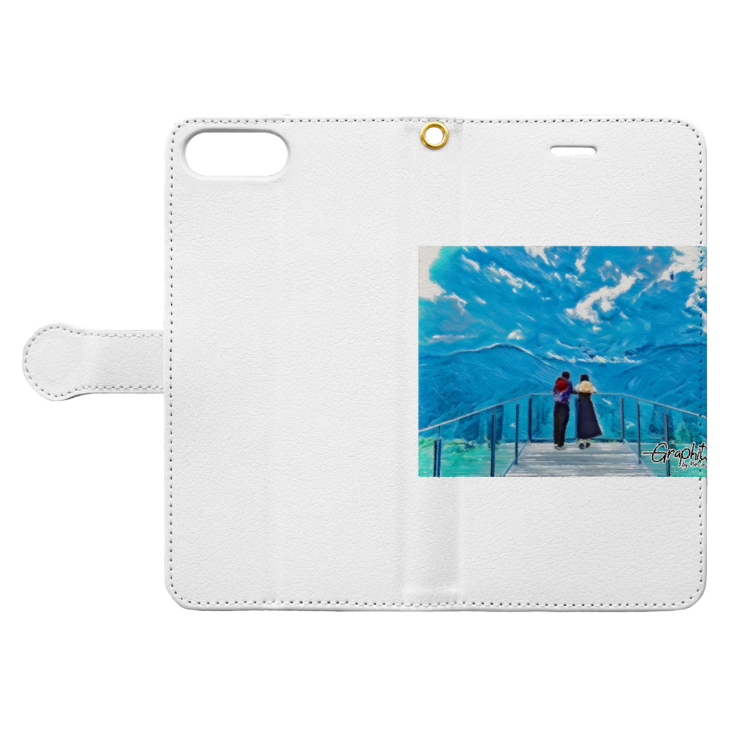 マイマイの時間のあの夏の誓い Book-Style Smartphone Case:Opened (outside)