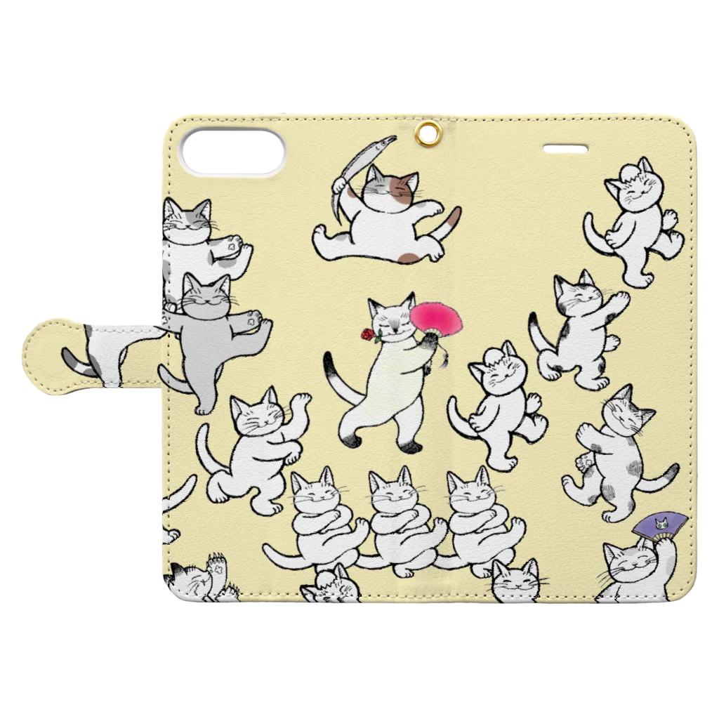 mikepunchの猫に感謝 Book-Style Smartphone Case:Opened (outside)