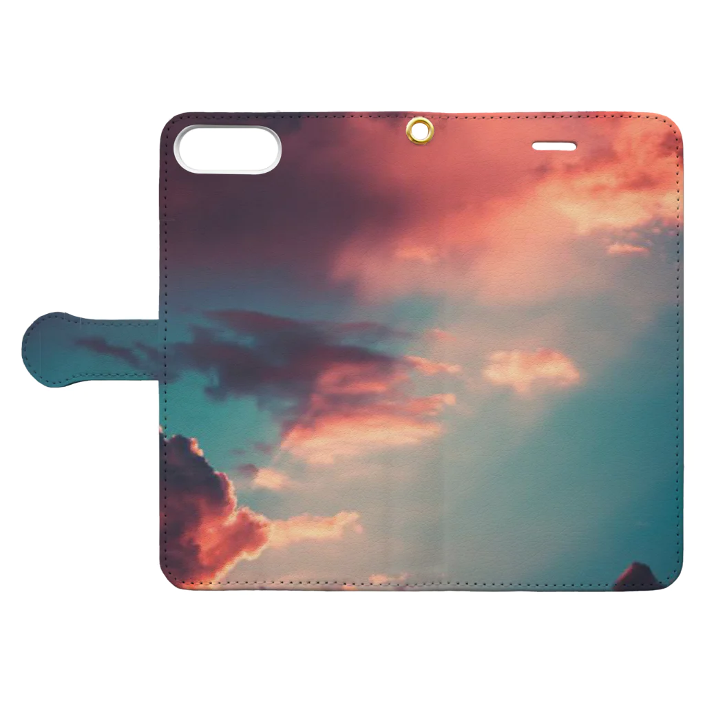 cakeefrecklesの夕焼雲 Book-Style Smartphone Case:Opened (outside)