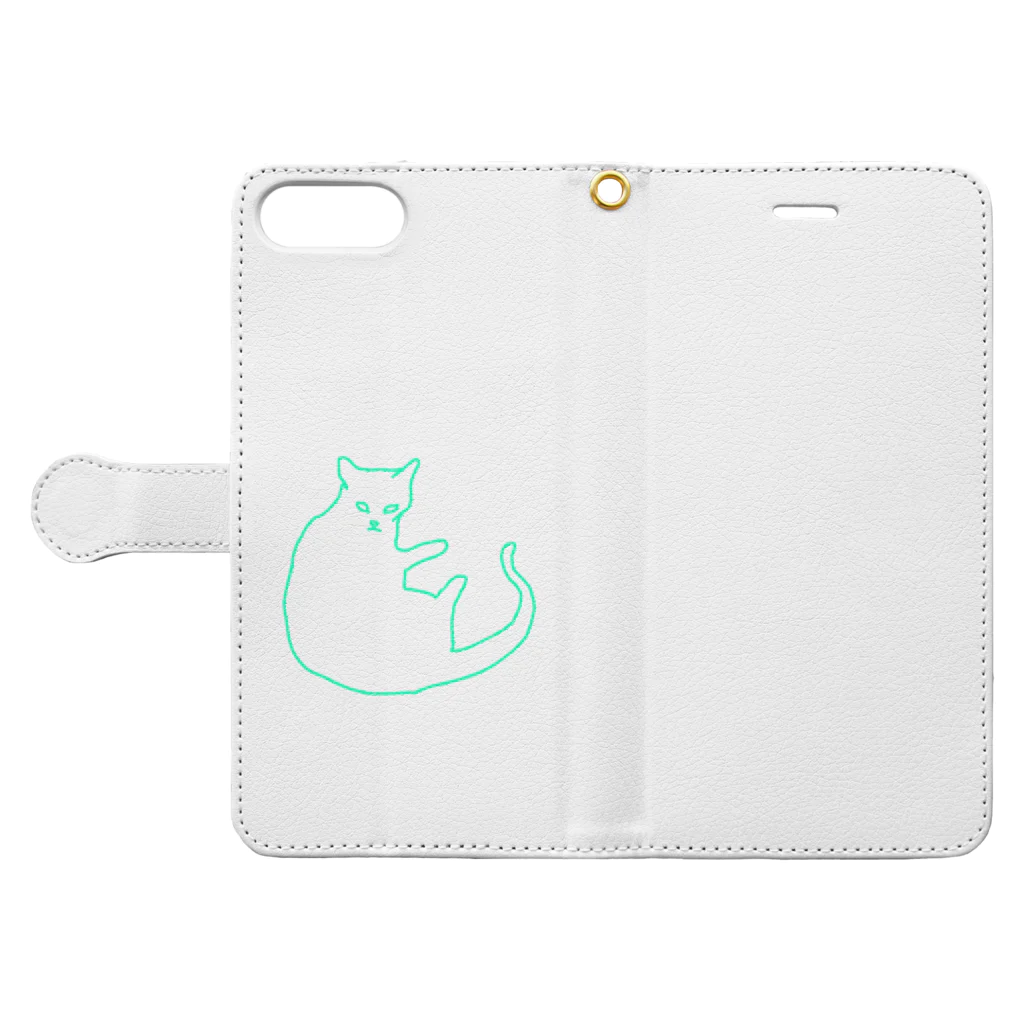 ぱぱぱの猫！ Book-Style Smartphone Case:Opened (outside)