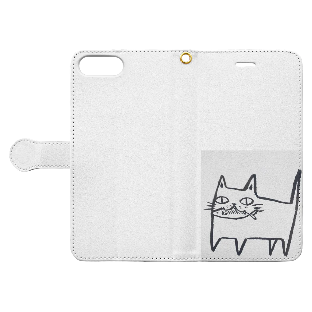 猫福のたま Book-Style Smartphone Case:Opened (outside)