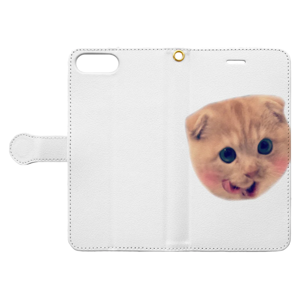 ～癒しの猫暮らし～の甘えんぼ猫ポテト Book-Style Smartphone Case:Opened (outside)