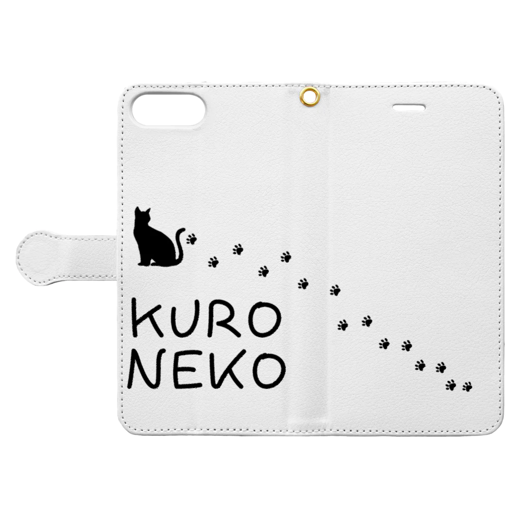 村人A。のKURONEKOグッズ Book-Style Smartphone Case:Opened (outside)