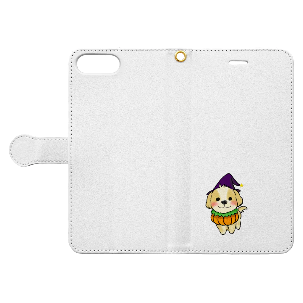 Link0723のマルプーちゃん　ハロウィーンスタイル！ Book-Style Smartphone Case:Opened (outside)